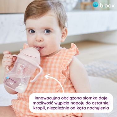 B.box innowacyjny bidon ze słomką 240 ml różowy