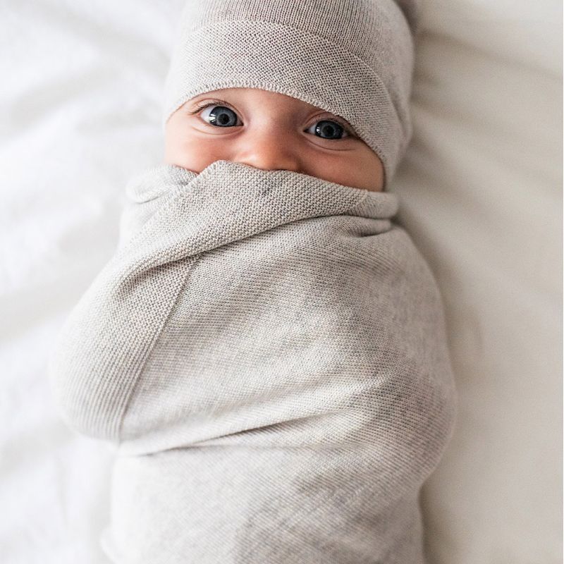 Poofi Zestaw merino Cozy kolor: beżowo-szary