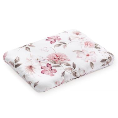 YOSOY Poduszka 40x30 BOHO FLOWERS PINK eco satin cotton