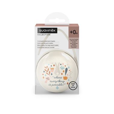 Suavinex Podwójne etui na smoczki Wonderland beżowe