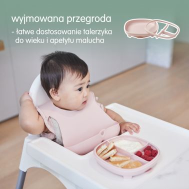 B.box Talerzyk z przyssawką 2 w 1, różowy