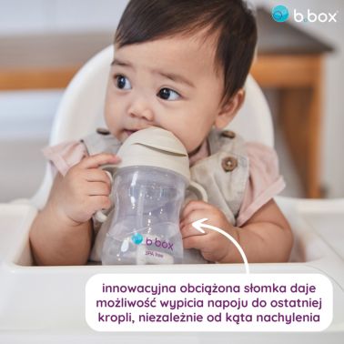 B.box Bidon ze słomką, 240 ml, latte