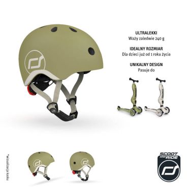 Kask dla dzieci 1-5 lat Scoot&Ride Olive (XXS-S)