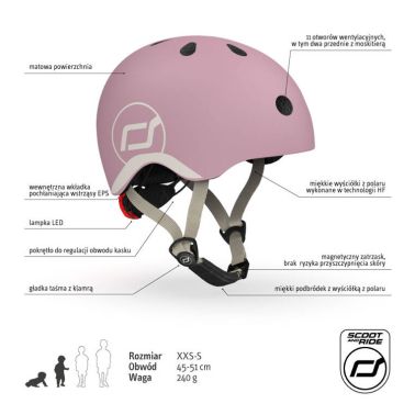 Kask dla dzieci 1-5 lat Scoot&Ride Wildberry (XXS-S)