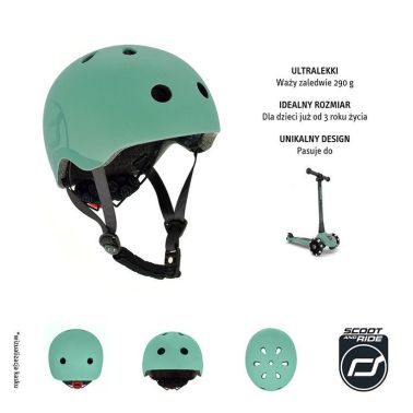 SCOOTANDRIDE Kask S-M dla dzieci 3+ Forest