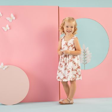 Pinokio Sukienka Muślinowa na ramiączkach Écru Summer Mood