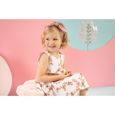 Pinokio Sukienka Muślinowa na ramiączkach Écru Summer Mood