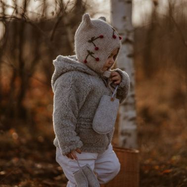 Rękawiczki dziecięce wełna premium 3-5 Grey Zaffiro