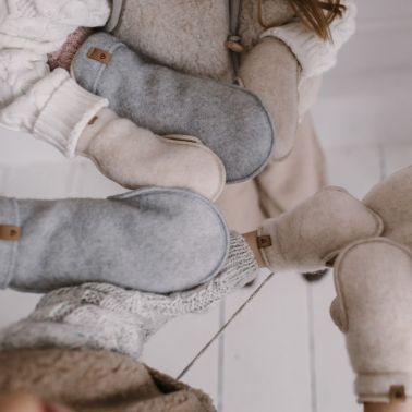 Rękawiczki dziecięce wełna premium 1-3 Grey Zaffiro