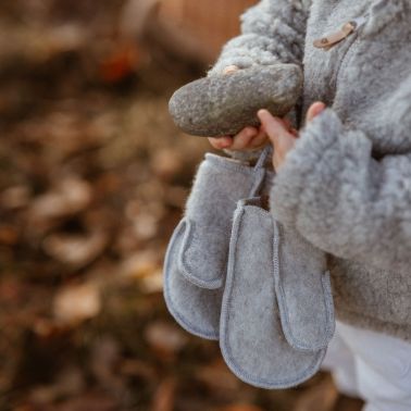 Rękawiczki dziecięce wełna premium 1-3 Grey Zaffiro