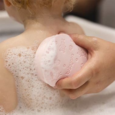 Babyono Gąbka kąpielowa dla dzieci i niemowląt różowa