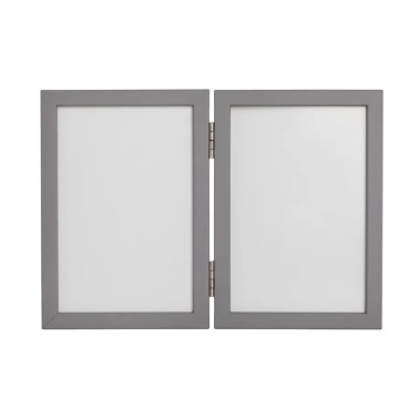 Odcisk bobasa - podwójna ramka z glinką szara