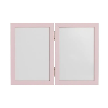 Odcisk bobasa - podwójna ramka z glinką różowa