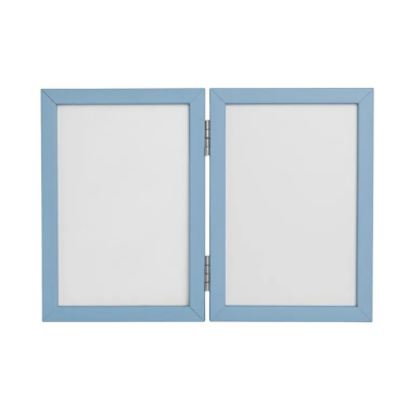 Odcisk bobasa - podwójna ramka z glinką niebieska