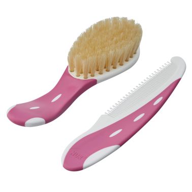 NUK Szczotka + grzebyk dla niemowląt róż