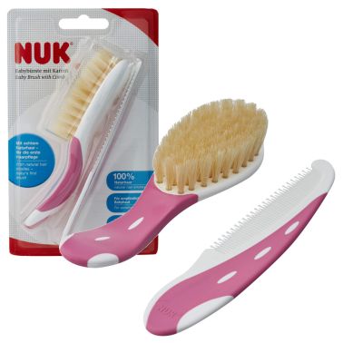 NUK Szczotka + grzebyk dla niemowląt róż