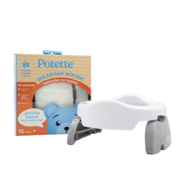 Potette 2w1 Nocnik dla dziecka i nakładka na toaletę, biało-szary