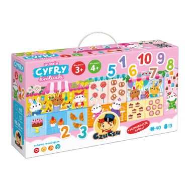 CzuCzu Puzzle Cyfry Króliczki 3+, 4+