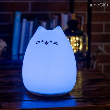 Innogio Silikonowa lampka nocna dla dzieci GIOKitty Midi