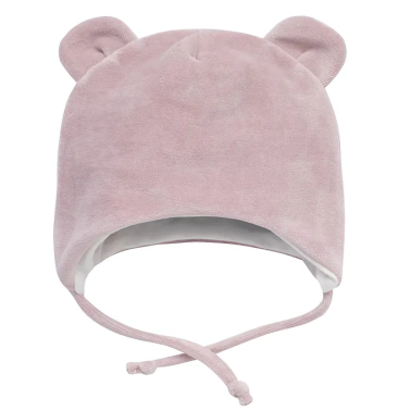 Pinokio Czapka welurowa różowa Hello