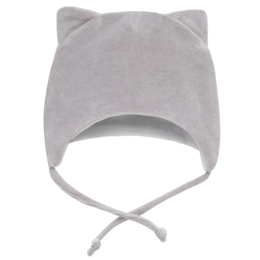 Pinokio Czapka welurowa szara Hello