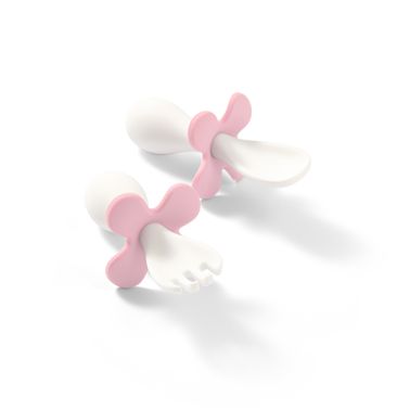 Babyono Sztućce ergonomiczne dla dzieci różowe 12+