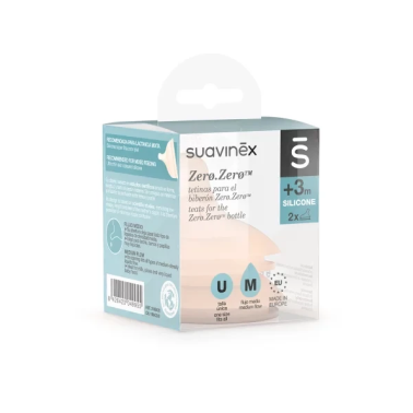 Suavinex Smoczki do butelki ZERO ZERO 2 szt. o średnim przepływie M