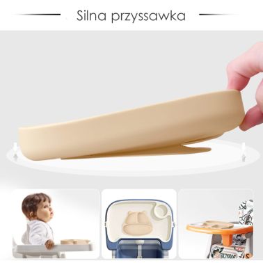 Mombella Talerzyk z Przyssawką Panda Light Blue