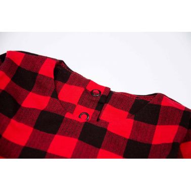 Sukienka w świąteczną kratę z koronką r. 68