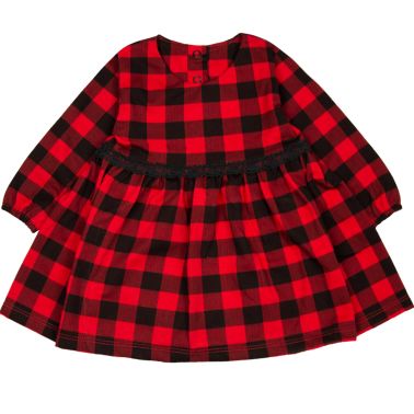 Sukienka w świąteczną kratę z koronką r. 68