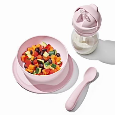 OXO Miseczka z Silikonową Przyssawką Blossom pastelowy róż