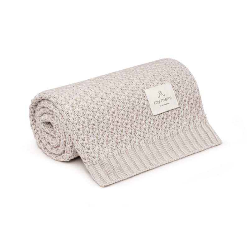 My Memi Bambusowy kocyk light beige 80x100 - chain