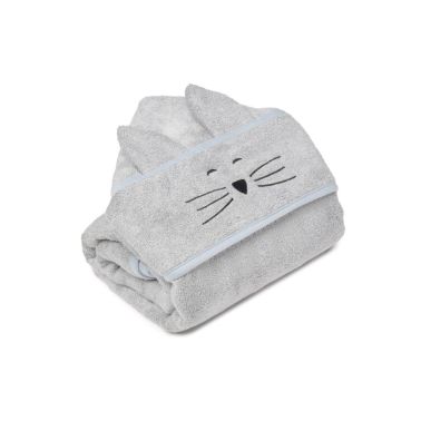 My Memi Bambusowy duży ręcznik light grey - cat