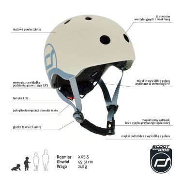 Kask dla dzieci 1-5 lat Scoot&Ride Ash (XXS-S)