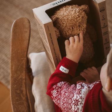 Moonie Szumiący Miś Organic z lampką LED Cappuccino Natur