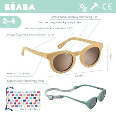 Beaba Okulary przeciwsłoneczne dla dzieci 2-4 lata Stage gold