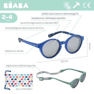 Beaba Okulary przeciwsłoneczne dla dzieci 2-4 lata mazarine blue