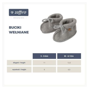 Buciki dziecięce wełna premium 0-6m Beige Zaffiro