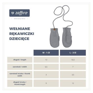 Rękawiczki dziecięce wełna premium 1-3 Beige Zaffiro