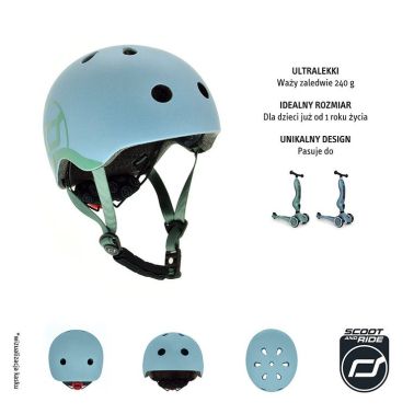 Kask dla dzieci 1-5 lat Scoot&Ride Steel (XXS-S)