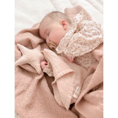 Doudou STAR 100% cotton muslin POWEDER PINK YOSOY