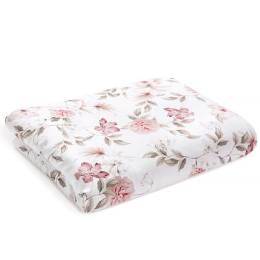 YOSOY Kołderka 75×100 BOHO FLOWERS PINK eco satin cotton