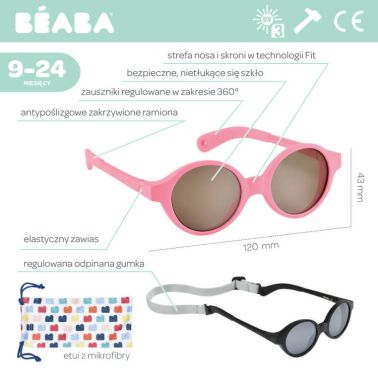 Beaba Okulary przeciwsłoneczne dla dzieci 9-24 miesięcy Neon pink