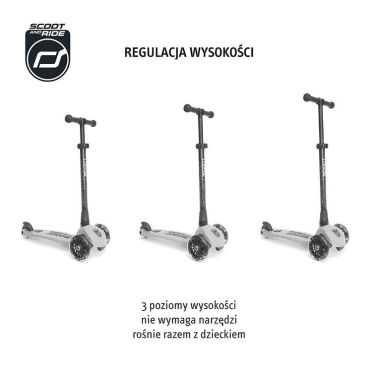 SCOOTANDRIDE Highwaykick 3 LED Hulajnoga składana ze świecącymi kółkami 3+ Rose